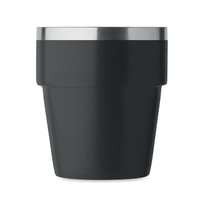 Vaso apilable de acero inoxidable negro