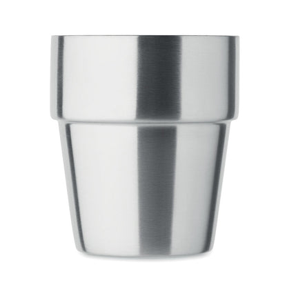 Vaso apilable color blanco de acero inoxidable