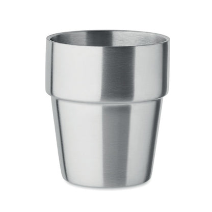 Vaso de acero inoxidable de color blanco en el exterior
