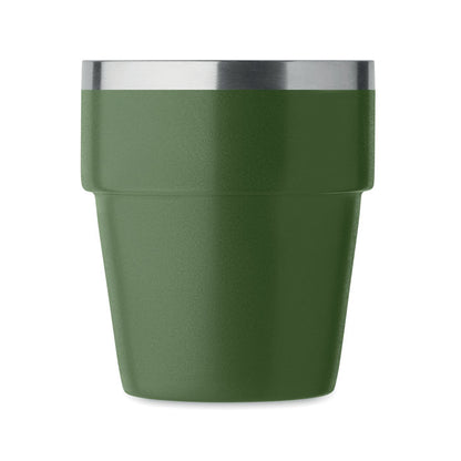 Vaso apilable de acero inoxidable verde