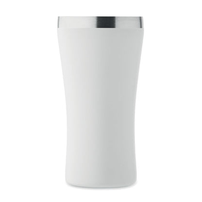pequeño vaso blanco de metal 