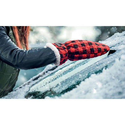 Guante resistente para rascar el hielo con forro sherpa cálido y cómodo.