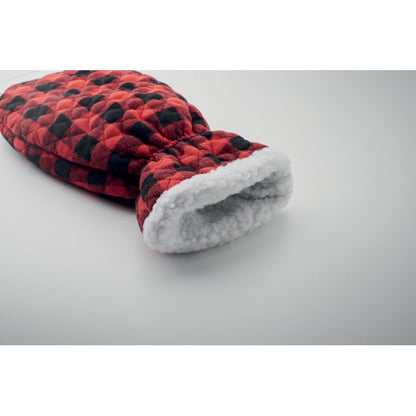Guante ergonómico para rascar hielo con estampado a cuadros y interior sherpa.