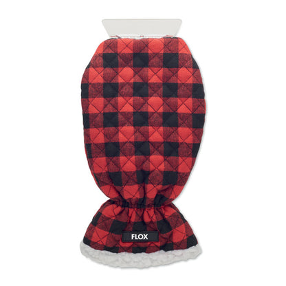 Guante térmico acolchado con estampado de cuadros rojos y negros para invierno.