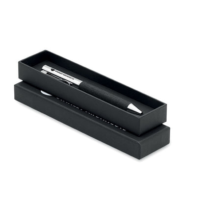 Bolígrafo de metal personalizado con logotipo con caja negra de presentación