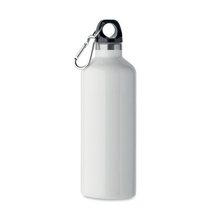 Botella Con tapón con mosquetón. Blanca