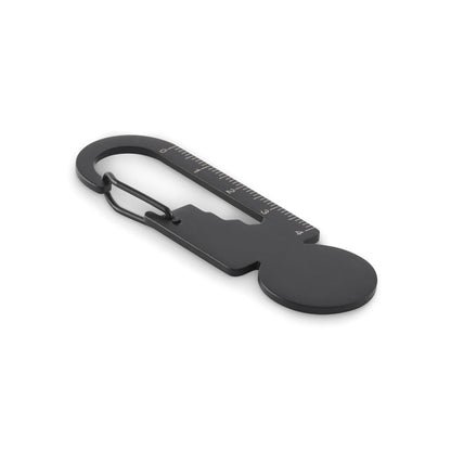Llavero con accesorio para carro, abridor y llave hexagonal negro