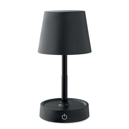 Lámpara compacta de mesa de 28 cm de alto y 10,6 cm de ancho con base estable.