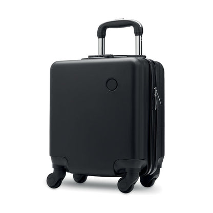Trolley compacto de viaje negro con 4 ruedas