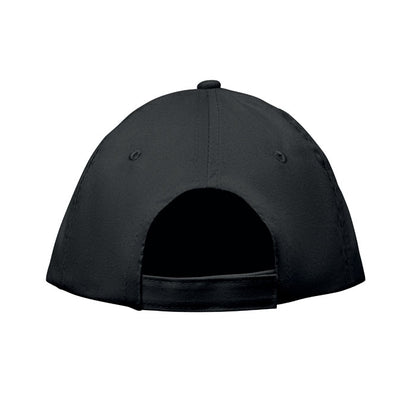 Vista trasera con velcro de gorra negra