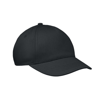 Gorra infantil de algodón negro con visera curva