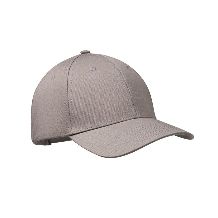 Gorra de béisbol gris de algodón con visera Oxford, diseño clásico y cierre ajustable.