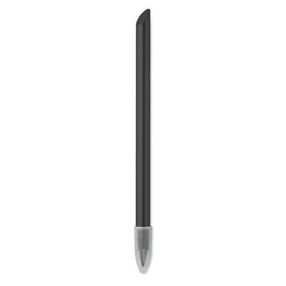 Bolígrafo eterno de aluminio negro con tapadera translúcida