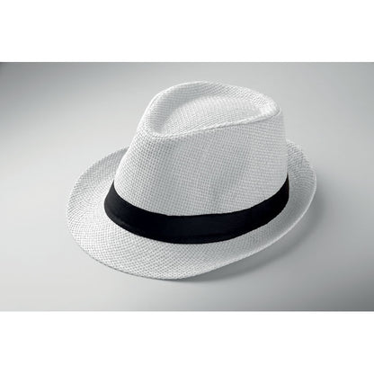Sombrero de paja beige vista frontal