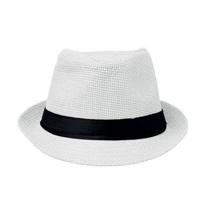 Sombrero blanco vista trasera
