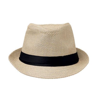 Sombrero de paja azul vista frontal
