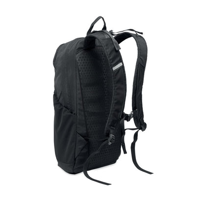 Mochila de nylon 420D para senderismo con banda reflectante y 2 bolsillos laterales.