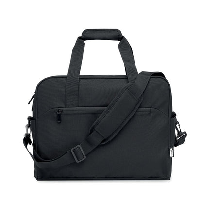 Bolsa de viaje de mano negra personalizada con logotipo en bolsillo frontal