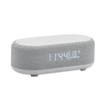 Altavoz inalámbrico con reloj despertador y temperatura