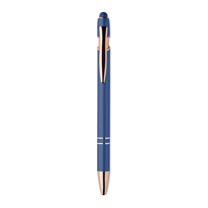 Boli de aluminio reciclado azul con detalles oro rosa