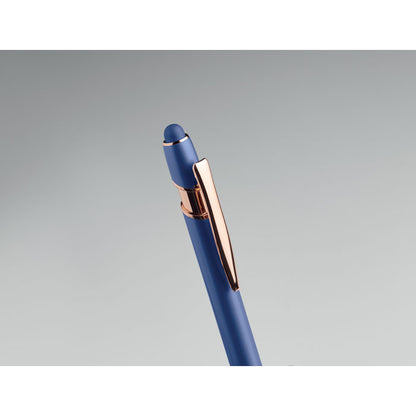 Vista trasera Boli de aluminio reciclado azul  con detalles oro rosa