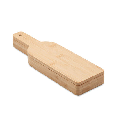 Caja de madera en forma de botella