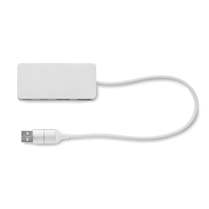 HUB de puertos USB de metal y madera