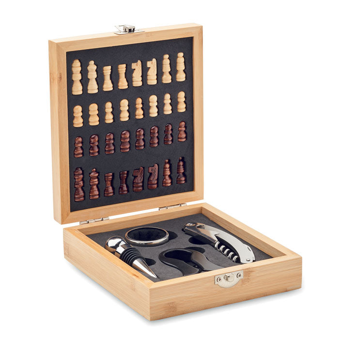 CHESSET - Tablero ajedrez juego de vino