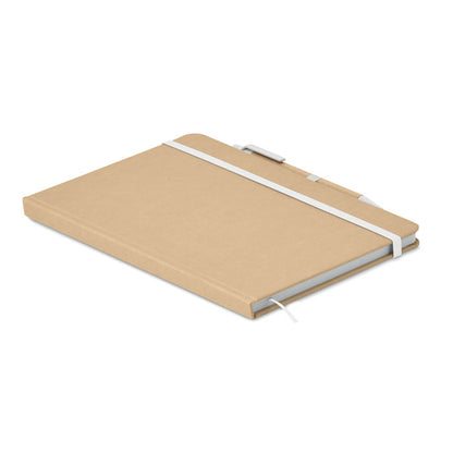 Lateral libreta de cartón con cierre goma blanca