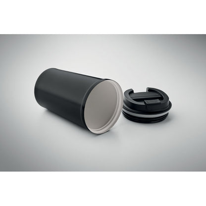 Detalle parte superior vaso de acero negro