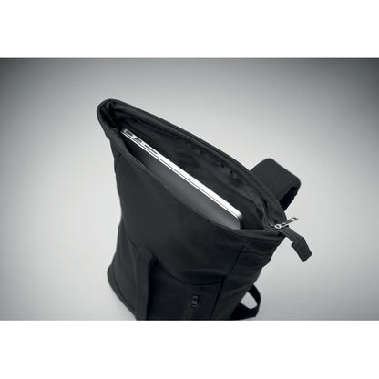 Parte superior de Mochila portátil negra cierre rolltop
