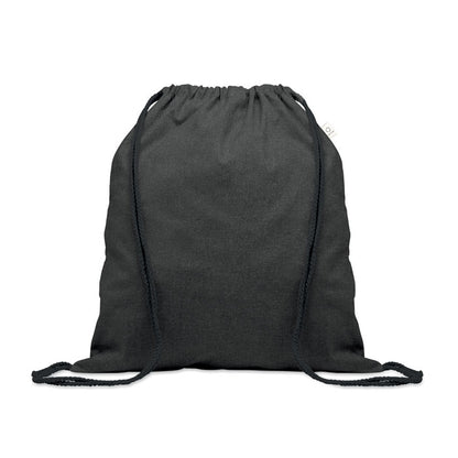 Mochila de cordones de algodón negra