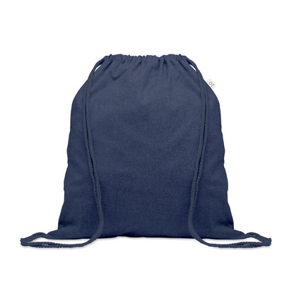 Mochila de cordones de algodón azul marino