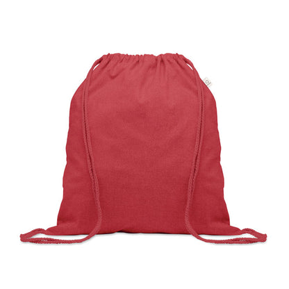 Mochila de cordones de algodón roja