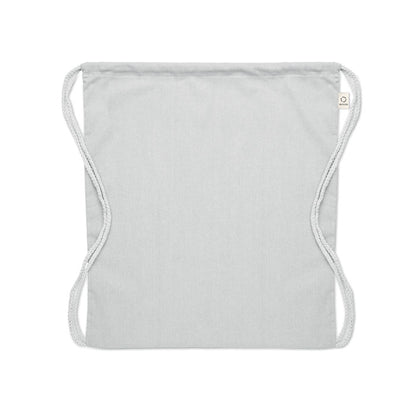 Mochila de algodón blanca con cierre de cuerdas