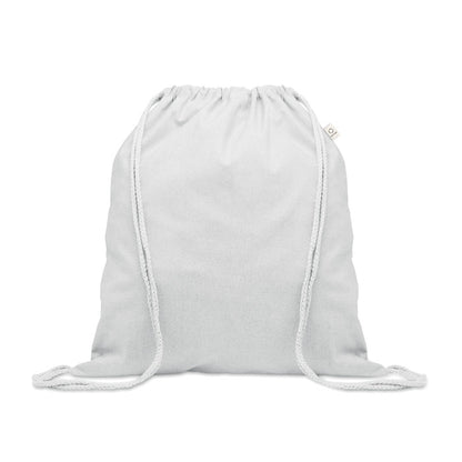 Mochila de cordones de algodón blanca
