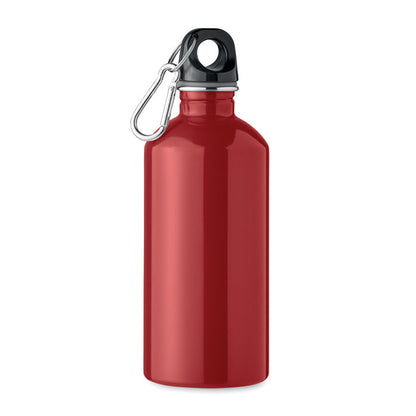Botella roja con tapón y mosquetón