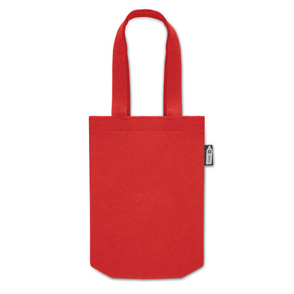 Bolsa de fieltro reciclado rojo con asas cortas