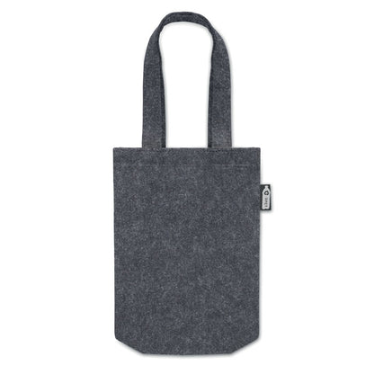 Bolsa de fieltro reciclado gris con asas cortas