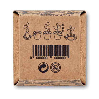Detalle código de barras de maceta de cultivo