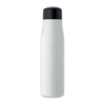  Botella de acero blanco con tapa 