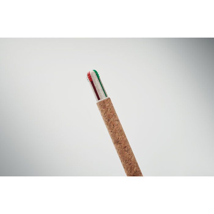 ARBOCHO - Bolígrafo corcho de 4 tintas