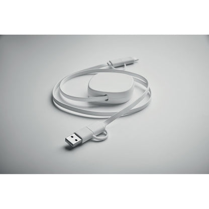 Set de cables retráctil en estuche blanco