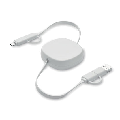 Set de cables retráctil en estuche blanco