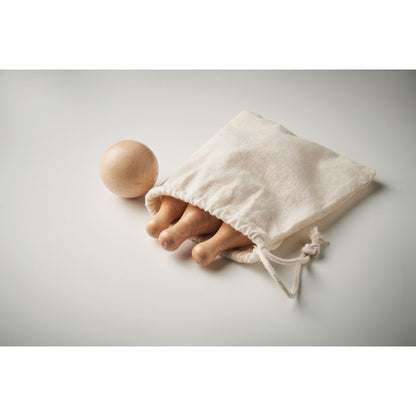 Bolos de madera con bola y con bolsa de transporte