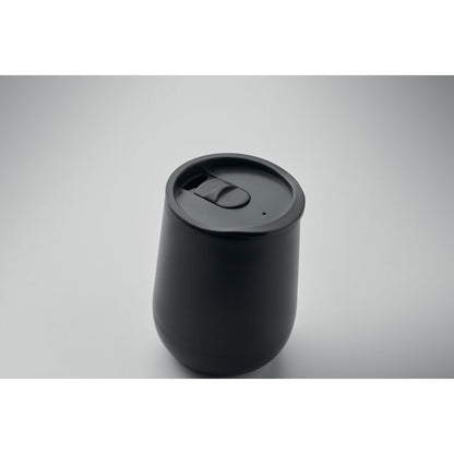 Vista superior de vaso de PP de doble pared negro mate