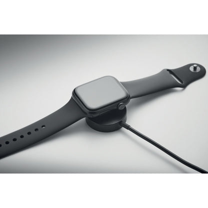 Cargador inalámbrico negro para reloj con llavero