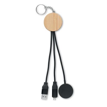 Llavero  con cable de carga y transferencia de datos y entrada Tipo C y Tipo A. 