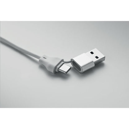 Cable de salida  tipo C y micro-B blanco