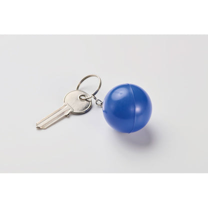 Llave en llavero con bola de PU azul